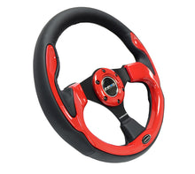 Load image into Gallery viewer, NRG Reinforced Steering Wheel (320mm) Blk w/Red Trim & 5mm 3-Spoke