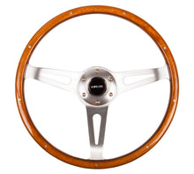 Load image into Gallery viewer, NRG Classic Wood Grain Steering Wheel (365mm) Wood w/Metal Accents & Polished Alum. 3-Spoke Center
