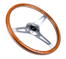 Load image into Gallery viewer, NRG Classic Wood Grain Steering Wheel (365mm) Wood w/Metal Accents & Polished Alum. 3-Spoke Center