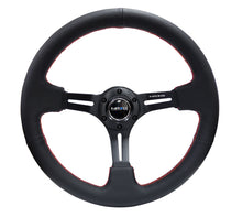 Load image into Gallery viewer, NRG Reinforced Steering Wheel (350mm / 3in. Deep) Black Leather/Red Stitch & Blk 3-Spoke w/Slits