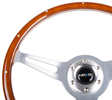 Load image into Gallery viewer, NRG Classic Wood Grain Steering Wheel (365mm) Wood w/Metal Accents & Polished Alum. 3-Spoke Center