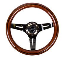 Load image into Gallery viewer, NRG Classic Wood Grain Steering Wheel (310mm) Dark Wood & Black Line Inlay w/Blk Chrome 3-Spoke Ctr.