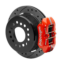 Load image into Gallery viewer, Wilwood Small Ford 11 in. Forged Dynapro Low-Profile Rear Parking Brake Kit (Red, Drilled & Slotted)
