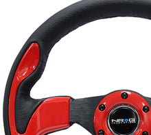 Load image into Gallery viewer, NRG Reinforced Steering Wheel (320mm) Blk w/Red Trim & 5mm 3-Spoke