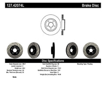 Load image into Gallery viewer, StopTech 1/02-05 Infiniti G35 (alloy disc) / 6/02-05 Nissan 350Z Slotted & Drilled Left Front Rotor