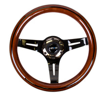 Load image into Gallery viewer, NRG Classic Wood Grain Steering Wheel (310mm) Dark Wood & Black Line Inlay w/Blk Chrome 3-Spoke Ctr.