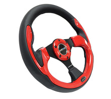 Load image into Gallery viewer, NRG Reinforced Steering Wheel (320mm) Blk w/Red Trim & 5mm 3-Spoke