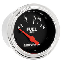 Load image into Gallery viewer, Autometer Traditional Chrome 52mm Short Sweep Electrical Fuel Level Gauge