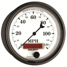 Load image into Gallery viewer, AutoMeter Gauge Speedometer 3-3/8in. 120MPH Elec. Prog. W/ Lcd Odo Old Tyme Wht II