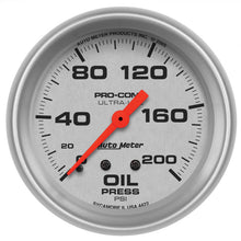 Load image into Gallery viewer, Autometer Ultra-Lite 2 5/8in Mechanical 200 PSI Oil Pressure Gauge