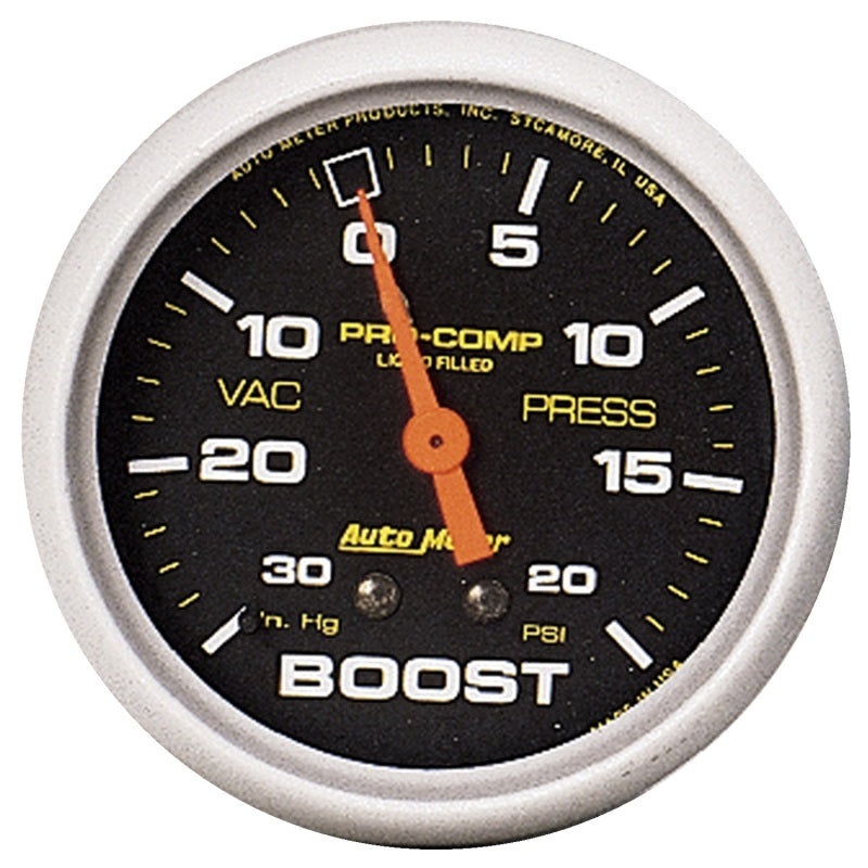 Autometer Pro-Comp 30 In Hg/20 PSI Liquid Filled Mechanical Boost Gauge