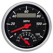 Load image into Gallery viewer, AutoMeter Gauge Tach/Speedo 3-3/8in. 120MPH &amp; 8K RPM Elec. Program. Designer Blk