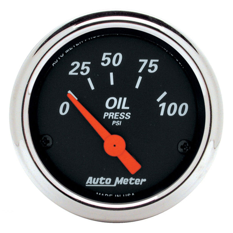 Autometer Designer Black 2 1/16in 100 PSI Electronic Oil Pressure Gauge