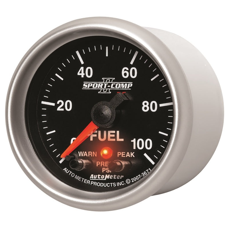 Autometer Sport-Comp II 52mm 0-100 PSI Fuel Pressure Gauge