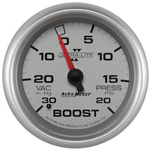 Load image into Gallery viewer, Autometer UL II 2-5/8in 30in HG/20 PSI Mechanical Boost/Vacuum Gauge