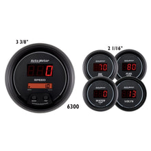 Load image into Gallery viewer, AutoMeter Gauge Kit 5 Pc. 3-3/8in. &amp; 2-1/16in. Elec Speedo Digital Black Dial W/ Red Led