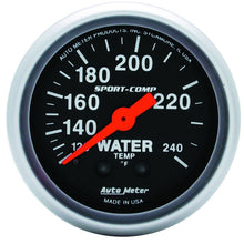 Load image into Gallery viewer, Autometer 2-1/16in 120-240 Degree F Mechanical Water Temp Sport-Comp Gauge w/ 12ft Tubing