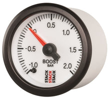 Load image into Gallery viewer, Autometer Stack 52mm -1 to +2 Bar (Incl T-Fitting) Pro Stepper Motor Boost Pressure Gauge - White