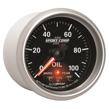 Load image into Gallery viewer, Autometer Sport-Comp II 52.4mm 0-100 PSI Oil Pressure Peak &amp; Warn w/ Electronic Control Gauge