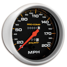 Load image into Gallery viewer, AutoMeter Gauge Speedometer 5in. 200MPH Mechanical Pro-Comp