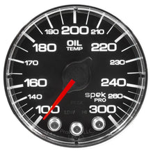 Load image into Gallery viewer, Autometer Spek-Pro Gauge Oil Temp 2 1/16in 300f Stepper Motor W/Peak &amp; Warn Blk/Chrm