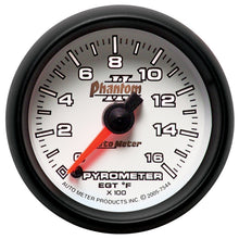 Load image into Gallery viewer, Autometer Phantom II 52.4mm Full Sweep Electronic 0-1600 Def F EGT/Pyrometer Gauge