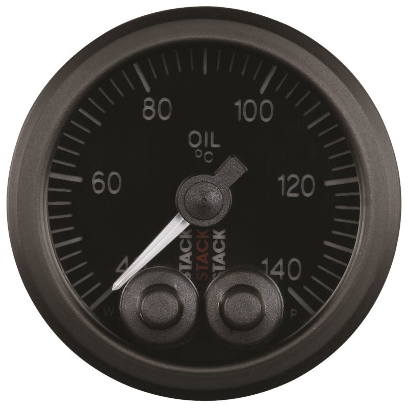 Autometer Stack 52mm 40-140 Deg C 1/8in NPTF Male Pro-Control Oil Temp Gauge - Black