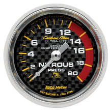 Load image into Gallery viewer, Autometer Carbon Fiber 52mm 1600 PSI Mechanical Nitrous Pressure Gauge