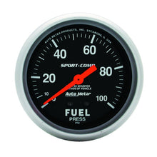 Load image into Gallery viewer, Autometer Sport-Comp 2 5/8in 100psi Mechanical Fuel Pressure Gauge