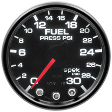 Load image into Gallery viewer, Autometer Spek-Pro Gauge Fuel Press 2 1/16in 30psi Stepper Motor W/Peak &amp; Warn Blk/Smoke/Blk