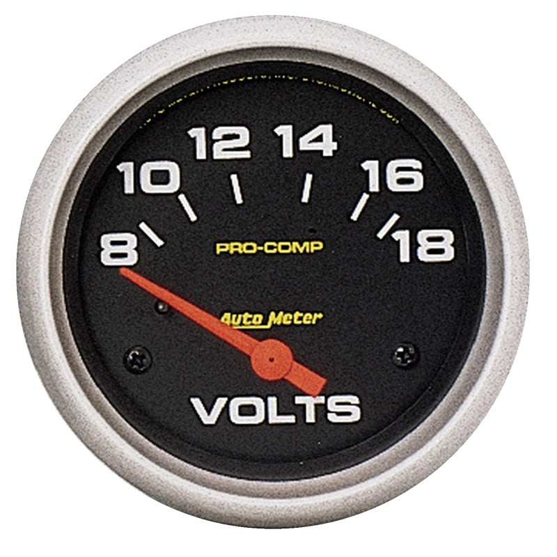 Autometer Pro Comp 8-18 Volts Short Sweep Electronic Voltmeter Gauge