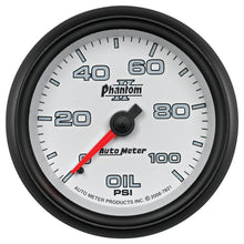 Load image into Gallery viewer, Autometer Phantom II 2-5/8in 100 PSI Mechanical Oil Pressure Gauge