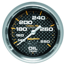 Load image into Gallery viewer, Autometer Carbon Fiber 2-5/8in 140-280 Deg F Mechanical Oil Temp Gauge