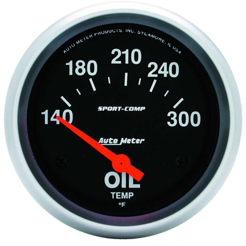 Autometer Sport-Comp 2 5/8in 140-300 Deg F Short Sweep Electronic Oil Temperature Gauge