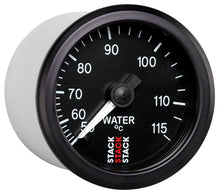 Load image into Gallery viewer, Autometer Stack Instruments 52mm 50-115 Celsius 3/8 BSPT (M) Mechanical Water Temp Gauge - Black