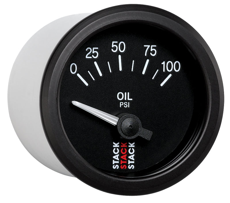 Autometer Stack Instruments 52mm 0-100 PSI 1/8in NPTF Electronic Oil Pressure Gauge - Black