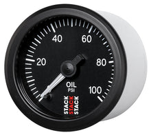 Load image into Gallery viewer, Autometer Stack 52mm 0-100 PSI 1/8in NPTF Male Pro Stepper Motor Oil Pressure Gauge - Black