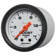 Load image into Gallery viewer, Autometer Phantom 52mm 0-15PSI Mechanical Boost Pressure Gauge