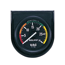 Load image into Gallery viewer, Autometer AutoGage 52.4mm Mechanical 30 In Hg Vacuum Gauge - Black