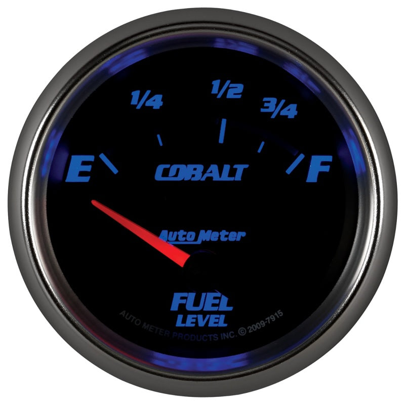 AutoMeter Gauge Fuel Level 2-5/8in. 73 Ohm(e) to 10 Ohm(f) Elec Cobalt