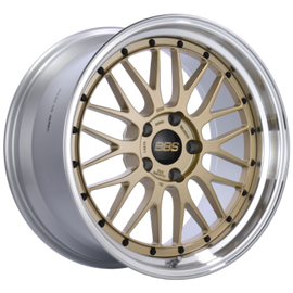 BBS LM 19x11 5x130 ET63 / 71.6 CB Gold Center Diamond Cut Lip Wheel