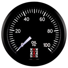 Load image into Gallery viewer, Autometer Stack 52mm 0-100 PSI 1/8in NPTF Male Pro Stepper Motor Oil Pressure Gauge - Black