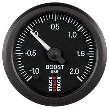 Load image into Gallery viewer, Autometer Stack 52mm -1 to +2 Bar (Incl T-Fitting) Pro Stepper Motor Boost Pressure Gauge - Black