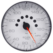 Load image into Gallery viewer, Autometer Spek-Pro Gauge Speedometer 5in 180 Mph Elec. Programmable White/Black