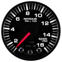 Load image into Gallery viewer, Autometer Spek-Pro Gauge Nitrous Press 2 1/16in 1600psi Stepper Motor W/Peak &amp; Warn Blk/Blk