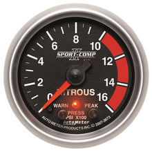 Load image into Gallery viewer, Autometer Sport-Comp II Pro Control 52mm 1600 PSI Nitrous Pressure Gauge