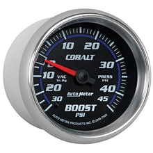 Load image into Gallery viewer, AutoMeter Gauge Vac/Boost 2-5/8in. 30Inhg-45PSI Mechanical Cobalt