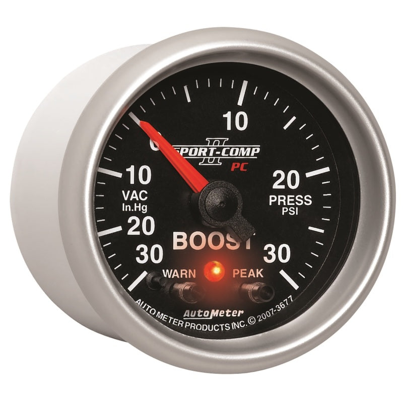 Autometer Sport-Comp II 52mm 30 IN HG / 30 PSI Electronic Boost/Vacuum Gauge