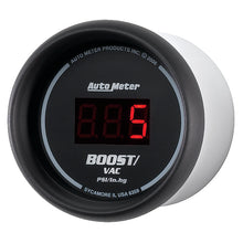 Load image into Gallery viewer, Autometer Black 52mm 30 In Hg.-Vac./30 PSI Digital Vacuum/Boost Gauge