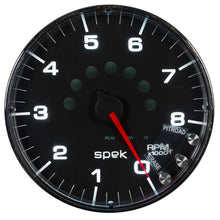 Load image into Gallery viewer, Autometer Spek-Pro Gauge Tachometer 5in 8K Rpm W/Shift Light &amp; Peak Mem Black/Chrome